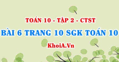 Bài 6 trang 10 SGK Toán 10 Tập 2 Chân trời sáng tạo